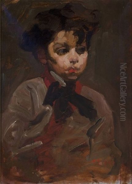 Portrait Of A Young Boy Oil Painting by Alice Schille