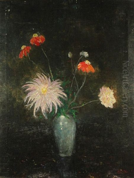 Still Life Of Spring Flowers Oil Painting by Alice Schille