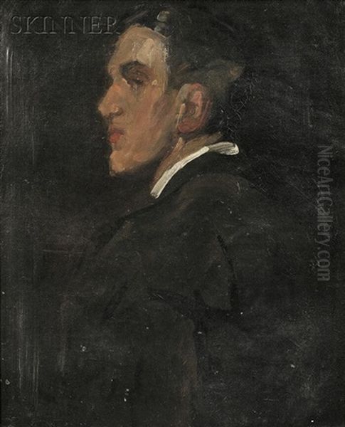 Profile Portrait Of A Man Oil Painting by Alice Schille