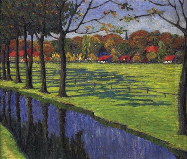 Sommer In Fischerhude Oil Painting by Bertha Schilling