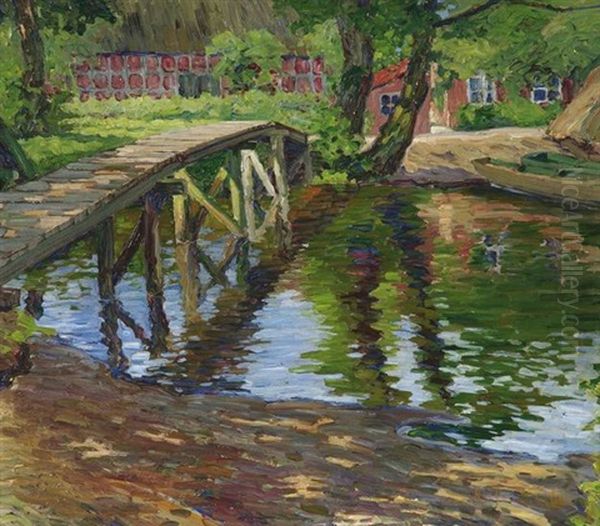 Sommertag An Der Wumme Oil Painting by Bertha Schilling