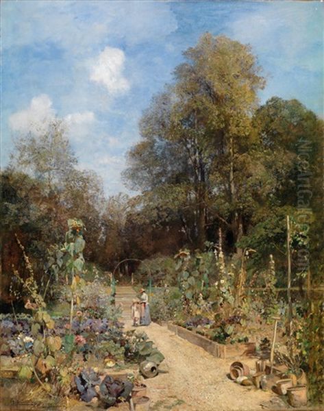 Garten In Plankenberg Oil Painting by Emil Jacob Schindler