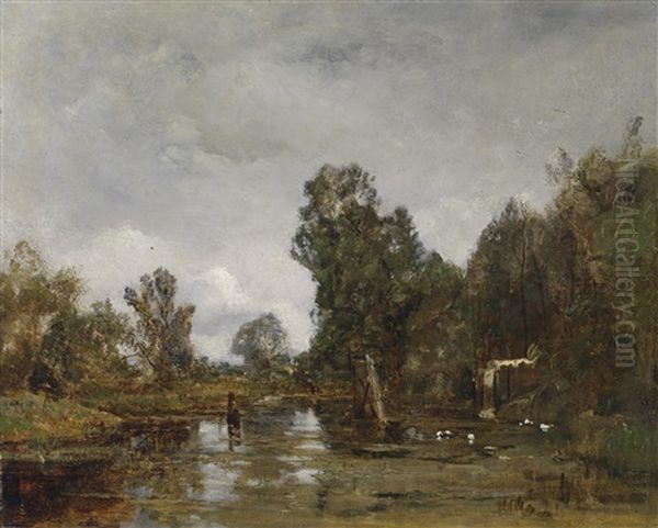 Motiv Aus Dem Weiner Prater (krieau) Oil Painting by Emil Jacob Schindler