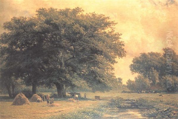 Haymaking Oil Painting by Piet Schipperus