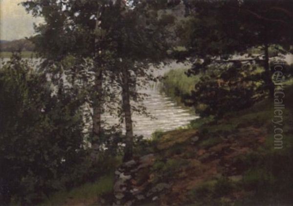 Motiv Vom Halensee Oil Painting by Carl Cowen Schirm