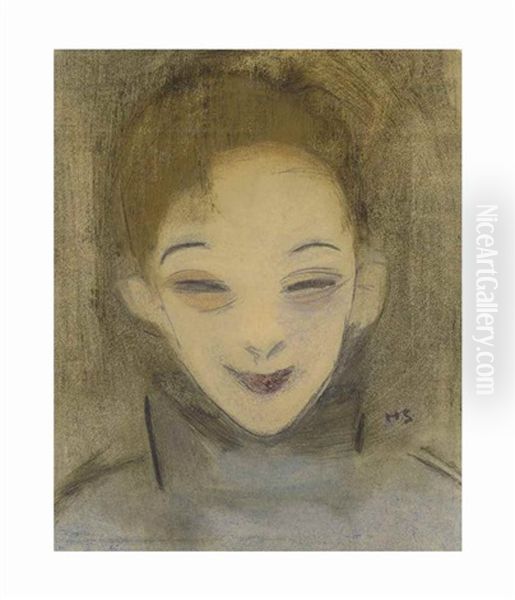 Hymyileva Katri / Katri Leende / Katri Smiling Oil Painting by Helene Sofia Schjerfbeck