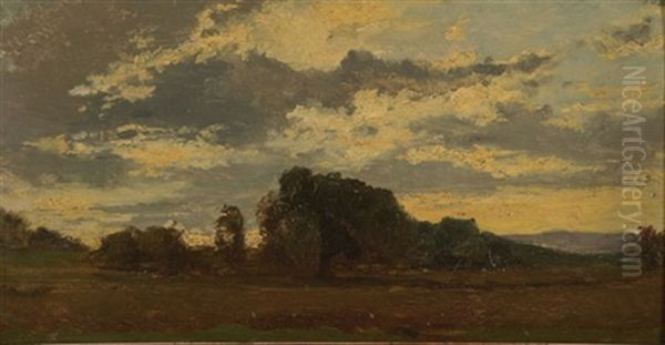Landschaft Mit Baumgruppe Oil Painting by Eduard Schleich the Elder