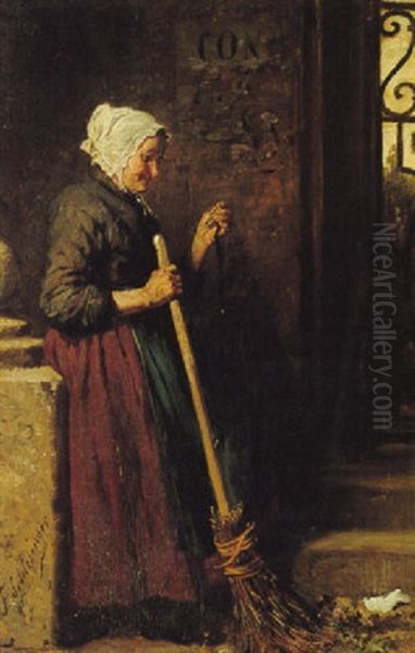 Das Gefundene Kreuz Oil Painting by Felix Schlesinger