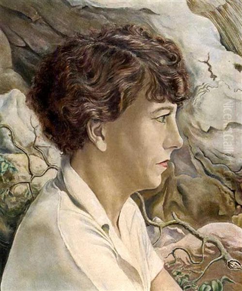 Bildnis Frau S. (speedy Schlichter) Oil Painting by Rudolf Schlichter