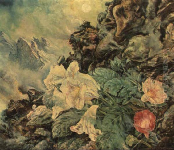 Gebirgsflora Oil Painting by Rudolf Schlichter