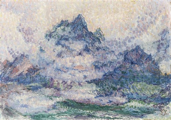 Mountain Landscape Oil Painting by Willy Schlobach