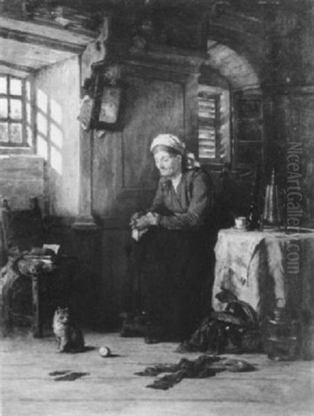 Sinnend Oil Painting by Karl Schlosser