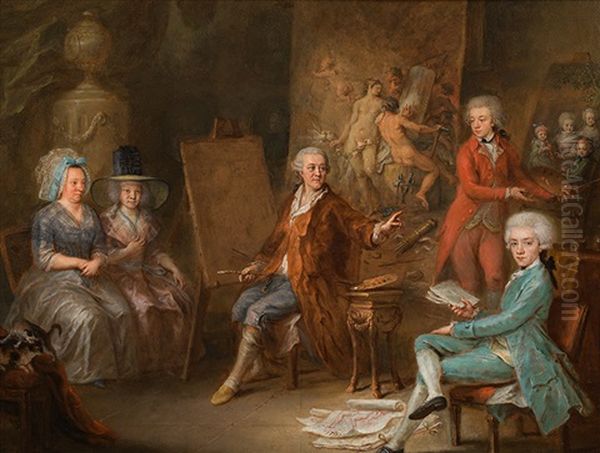 Family Portrait Martin Johann Schmidt Oil Painting by Martin Johann (Kremser Schmidt) Schmidt