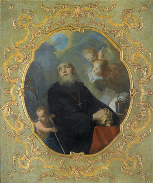 Der Heilige Benedikt Im Gebet Oil Painting by Martin Johann (Kremser Schmidt) Schmidt