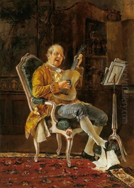 Der Musiker Oil Painting by Leopold Schmutzler