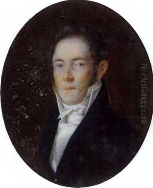 Bildnis Des Johann Nepomuk Graf Weissenwolf In Blauem Rock Und Plastron Oil Painting by Johann Christian Schoeller