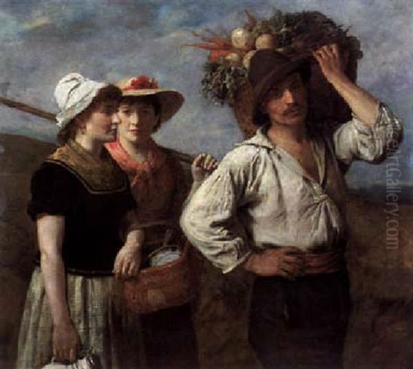 Heimkehr Von Der Ernte Oil Painting by Otto Franz Scholderer