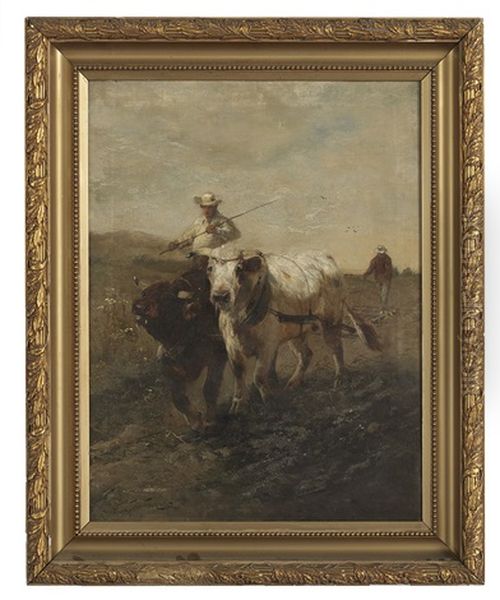 Labourer Avec Des Boeufs Oil Painting by Henry Schouten