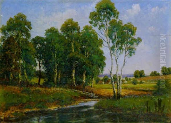 Aus Dem Glonntal Bei Grafing Oil Painting by Josef Schoyerer