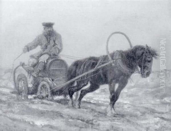Wallachian Water Carrier Oil Painting by Adolf Schreyer