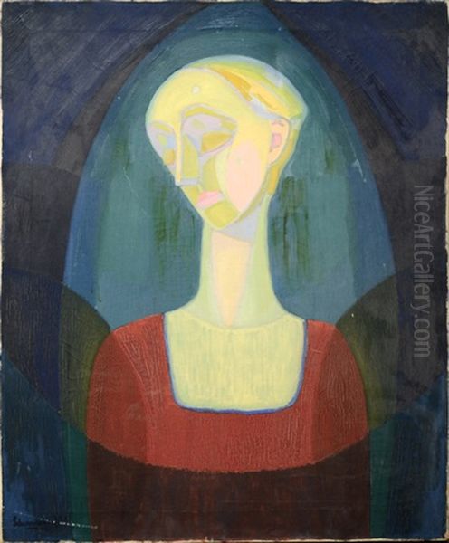 Listening To Music Oil Painting by William E. Schumacher