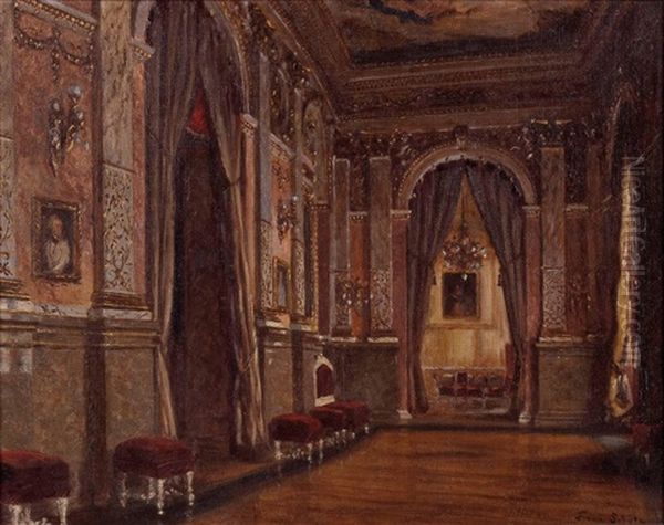 Saal In Einem Barocken Stadtpalais Oil Painting by Franz Schuetz