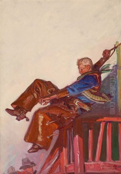Jumping Off The Balcony Oil Painting by Remington Schuyler