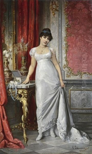 Lady In The Boudoir Oil Painting by Karl Schweninger the Younger