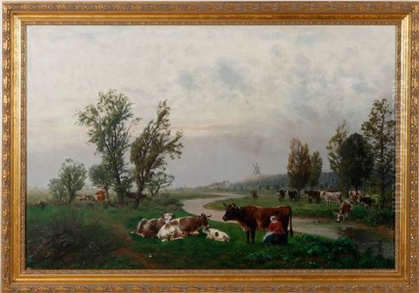 Motiv Fran Holland Oil Painting by Amelie Ulrika Sofia von Schwerin