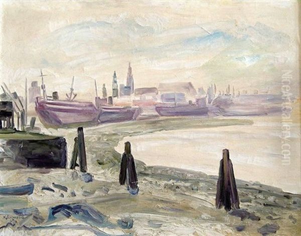 Ansicht Von Antwerpen Oil Painting by Karl Schwesig