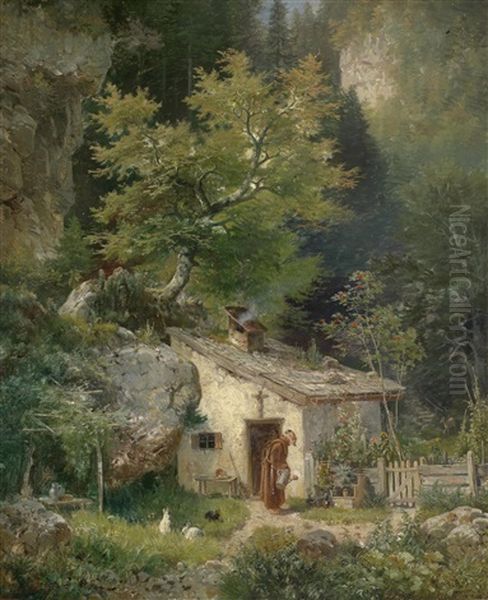 Der Einsiedler Oil Painting by Ludwig Sckell