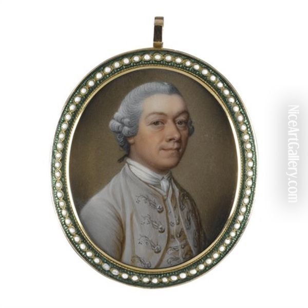 Portrait Of A Gentleman In A Dove-grey Coat And Waistcoat, With A White Cravat Oil Painting by James Scouler