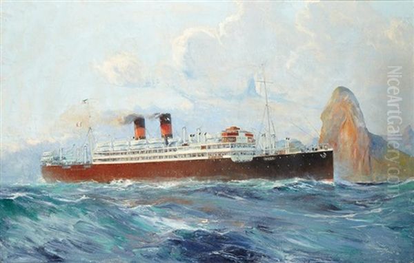 Le Paquebot Florida Oil Painting by Albert Sebille