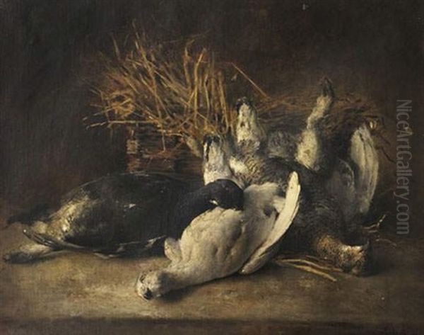 Nature Morte Aux Gibiers Oil Painting by Lothar von Seebach