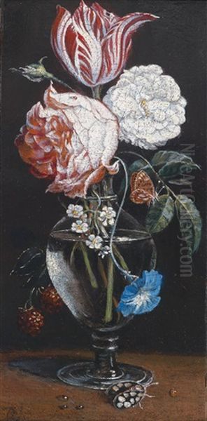 Blumenstillleben In Einer Glasvase Oil Painting by Daniel Seghers