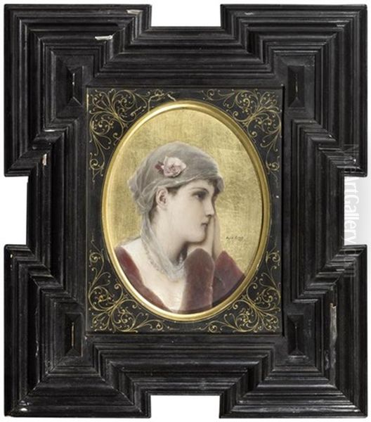 Madchen Mit Rose Oil Painting by Alfred Seifert