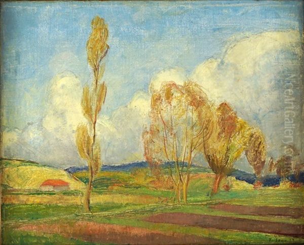 Herbstliche Landschaft Mit Birken (berner Seeland?) Oil Painting by Traugott Senn