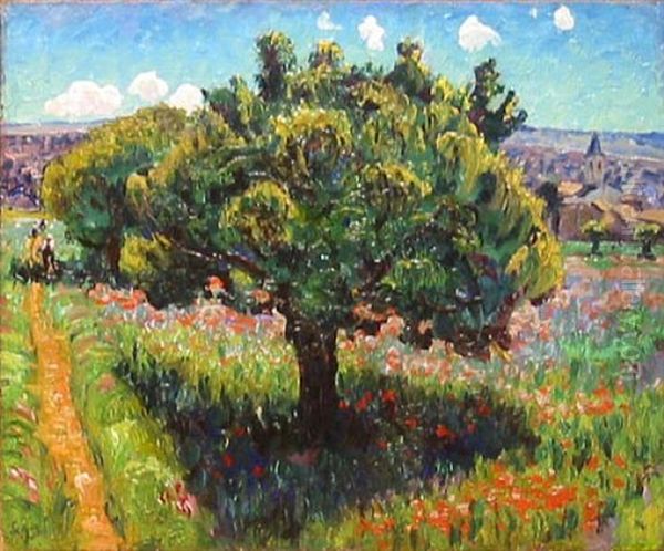 Winterliche Niederrheinlandschaft Oil Painting by Rene Seyssaud
