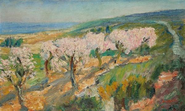 Amandiers Fleuris En Provence Oil Painting by Rene Auguste Seyssaud