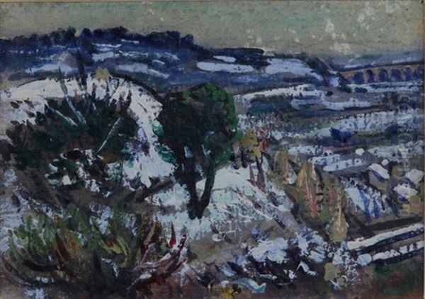 Neige A Saint Chamas Oil Painting by Rene Seyssaud Neige A Saint Chamas Oil Painting by Rene Seyssaud