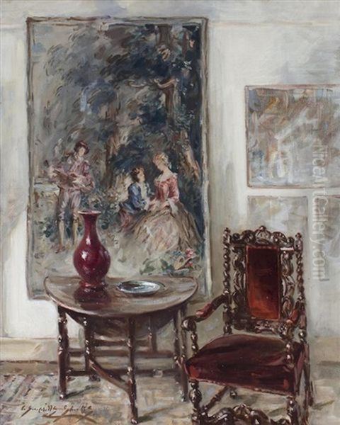 An Elegant Corner Oil Painting by William Somerville Shanks
