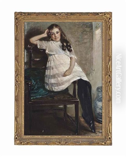 Lily Oil Painting by William Somerville Shanks