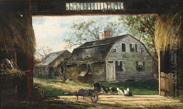 Old Barn, Duxbury, Ma Oil Painting by Frank Henry Shapleigh