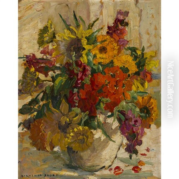 A Still Life Of Mixed Flowers Oil Painting by Dorothea Sharp
