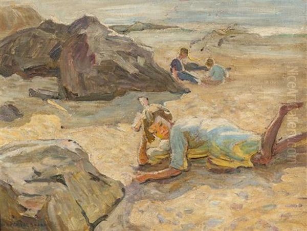 At The Beach Oil Painting by Dorothea Sharp
