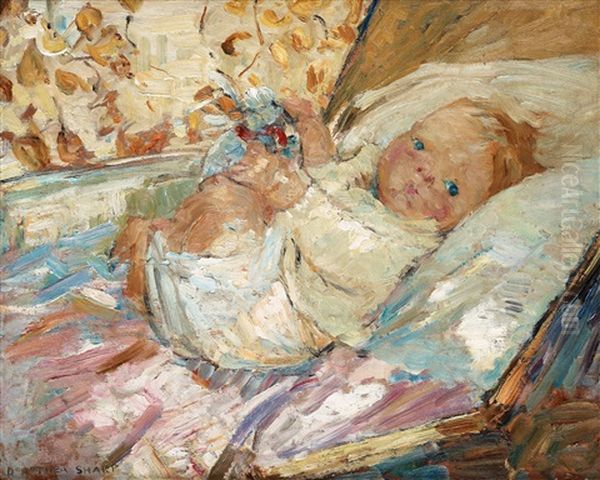 The Baby In Its Crib Oil Painting by Dorothea Sharp