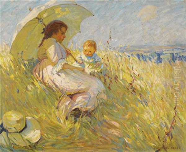 Cornfield In Summertime Oil Painting by Dorothea Sharp