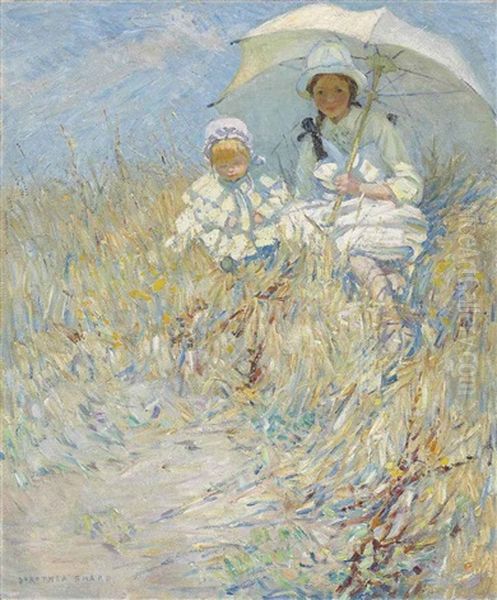 In A Hillside Meadow Oil Painting by Dorothea Sharp