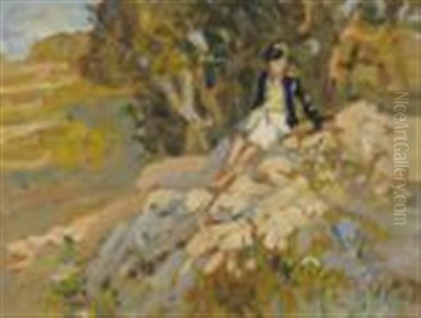 Cork Trees, Tossa, Spain Oil Painting by Dorothea Sharp