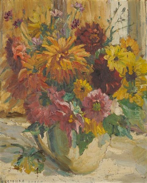Flower Study Oil Painting by Dorothea Sharp